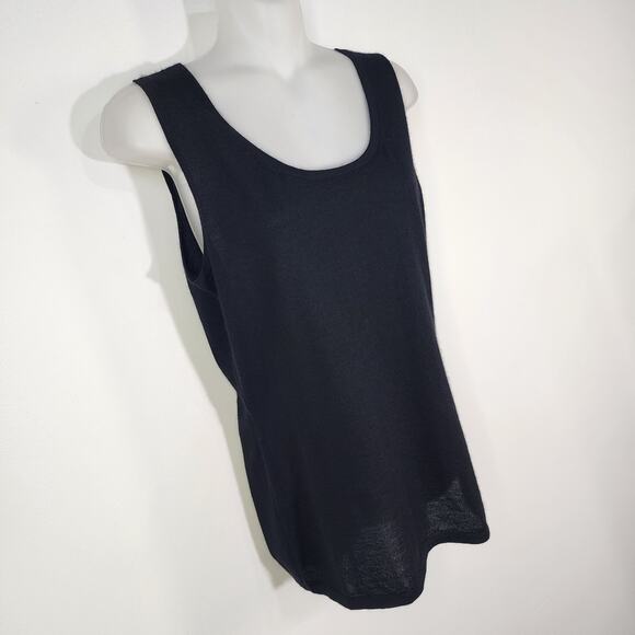 Neiman Marcus Collection Tank Top Medium Cashmere Sleeveless Pullover Black - Picture 4 of 9